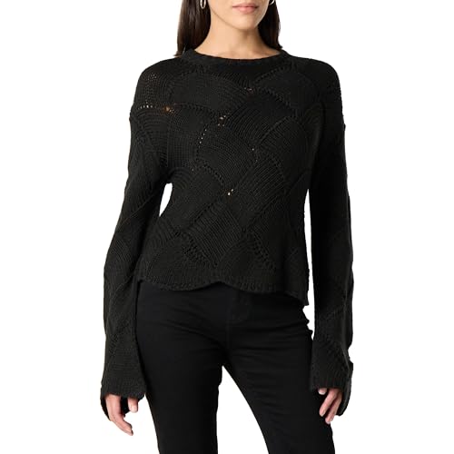 The Drop Katia Basket Weave Cropped Sweater Pullover, Schwarz, L The Drop Katia Basket Weave Cropped Sweater Pullover, Schwarz, L von The Drop