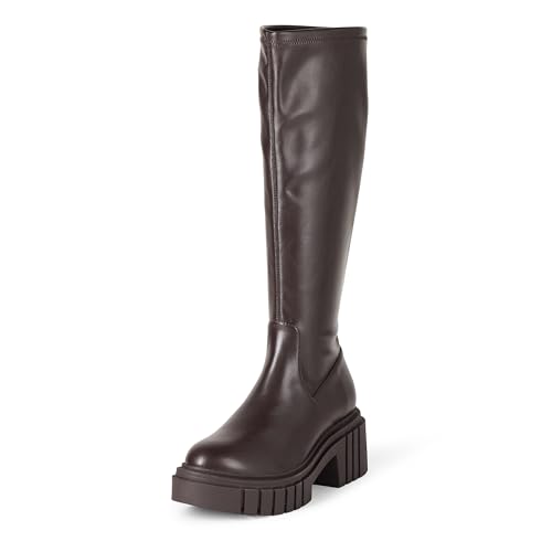 The Drop Kennedy Pull on Lug Sole Platform Boot Hohe Stiefel, Schokoladenbraun, 39 EU von The Drop