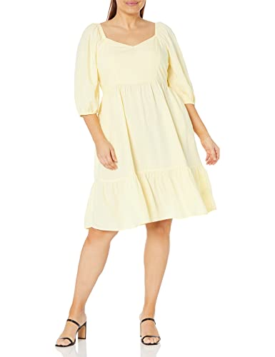 The Drop Lexi Puff Sleeve Sweatheart Neckline Smocked Back Dress Kleider, Pastellgelb, X-Small The Drop Lexi Puff Sleeve Sweatheart Neckline Smocked Back Dress Kleider, Pastellgelb, X-Small von The Drop