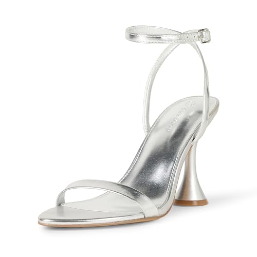 The Drop Lina Trend Heel Sandalen, Silber, 37.5 EU von The Drop