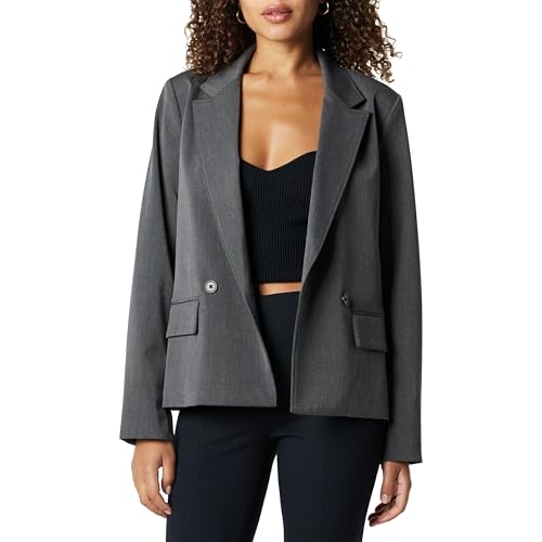 The Drop Liza Relaxed Double-Breasted Blazer, Grau meliert, XL The Drop Liza Relaxed Double-Breasted Blazer, Grau meliert, XL von The Drop