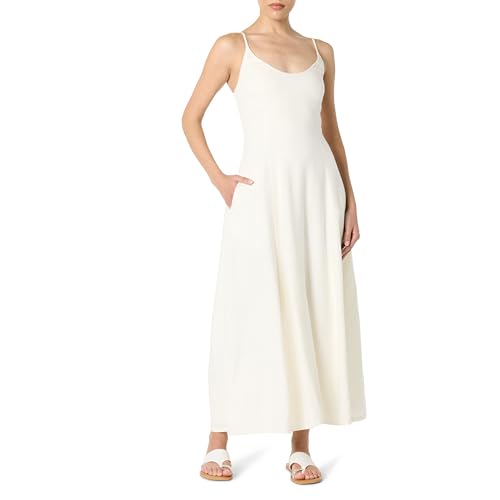 The Drop Luna Scoop Neck Linen Maxi Dress Maxikleid, Elfenbein, XL von The Drop