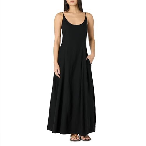 The Drop Luna Scoop Neck Linen Maxi Dress Maxikleid, Schwarz, XL von The Drop