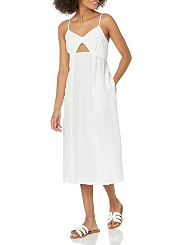 The Drop Maci Strappy V-Neck Cut-Out Smocked Back Midi Dress Kleider, Weiß, X-Large von The Drop
