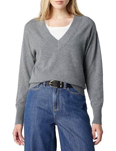 The Drop Maye Essential V-Neck Sweater Pullover, Medium Heather Grey, M von The Drop