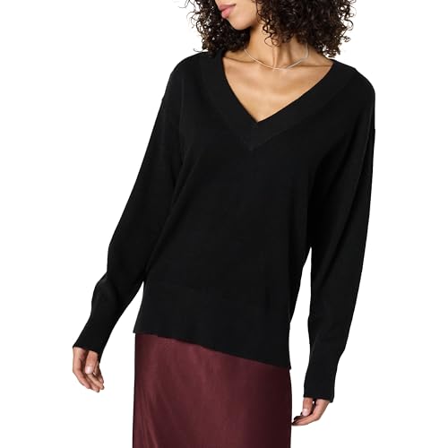 The Drop Maye Essential V-Neck Sweater Pullover, Schwarz, XXS von The Drop