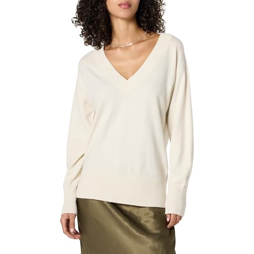 The Drop Maye Essential V-Neck Sweater Pullover, Whisper White, XL von The Drop