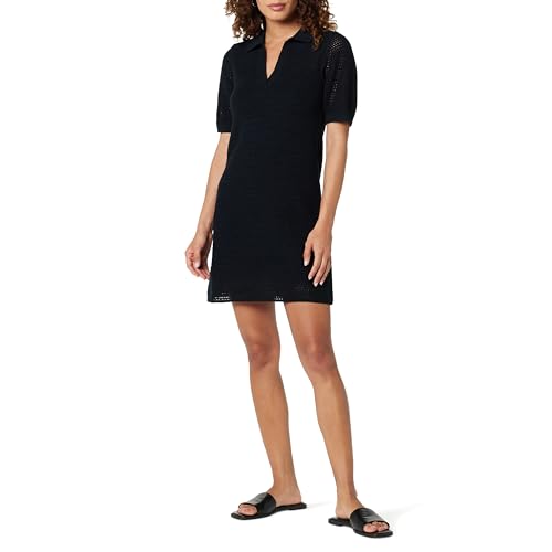 The Drop Melia Collared Crochet Micro Mini Dress Kleider, Schwarz, XXL von The Drop