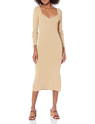 The Drop Midi-Pulloverkleid für Damen, Cameron Gerippt Sweetheart-Ausschnitt, Curds & Whey, Größe 3XL Große Größen von The Drop