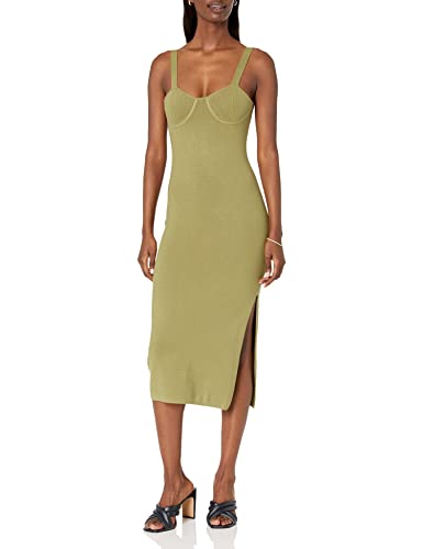 The Drop Midi-Pulloverkleid für Damen, Sylvia, Olive Oil, L von The Drop