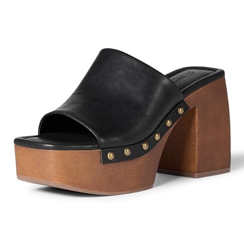 The Drop Millie Platform Open Toe Mule Pantoletten, Schwarz, 43 EU von The Drop