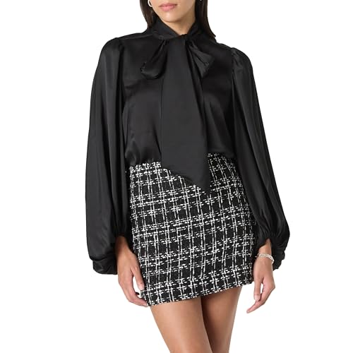 The Drop Mindy Volumunious Sleeve Bow Blouse Blusen, Schwarz, XL von The Drop