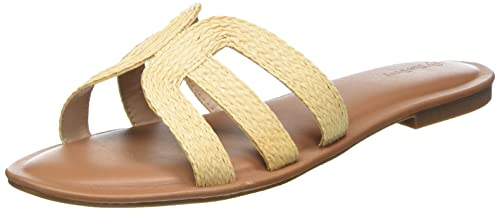 The Drop Damen Monika Flat H-band Slide Sandal Flat Sandal, Beige, 36.5 EU (5.5 US) von The Drop