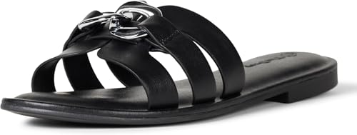 The Drop Damen Monika Flat H-band Slide Sandal Flat Sandal, Schwarz, 39.5 EU (8.5 US) von The Drop