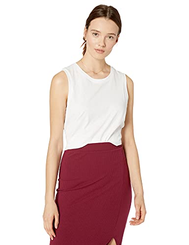 The Drop Damen Nicole Tanktop, sportlich, Rundhalsausschnitt, Weiß, S von The Drop