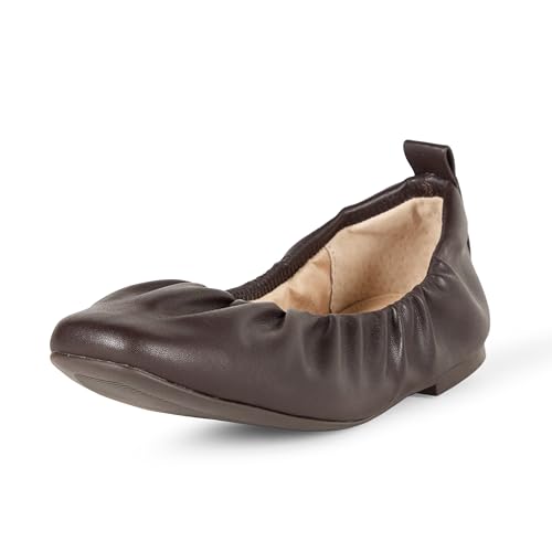 The Drop Paige Scrunch Ballet Flat Ballerinas, Schokoladenbraun, 39.5 EU von The Drop