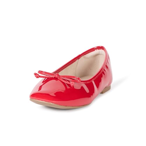 The Drop Pepper mit Schleife Ballerinas, Rotes Lack, 39.5 von The Drop