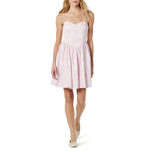 The Drop Perla Shaped Waist Mini Dress Kleider, Weicher rosa Rosen-Blumendruck, XXL The Drop Perla Shaped Waist Mini Dress Kleider, Weicher rosa Rosen-Blumendruck, XXL von The Drop
