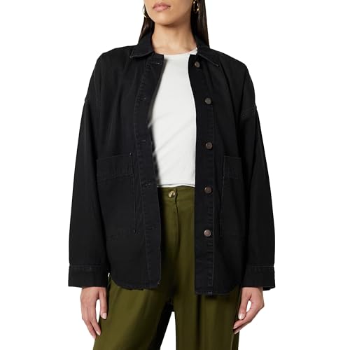 The Drop Pilar Long Denim Shirt Jacket Jacken, Verwaschenes Schwarz, S The Drop Pilar Long Denim Shirt Jacket Jacken, Verwaschenes Schwarz, S von The Drop