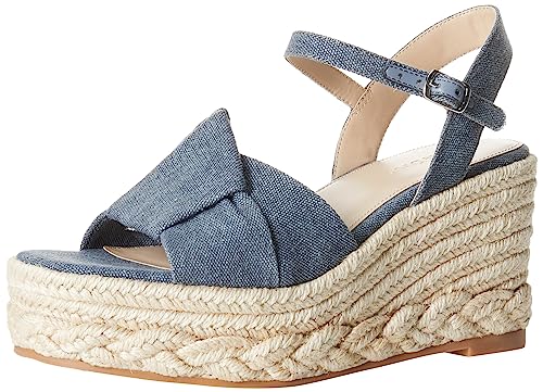 The Drop Plateau-Espadrille für Damen, Jeremy, Hellblau (Chambray), 37,5 EU von The Drop