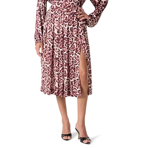 The Drop Pleated Skirt with Slit Rock, Leopardenmuster, M von The Drop