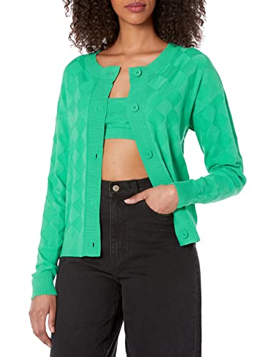 The Drop Abigail Textured Cardigan Sweater Pullover, Jade, M von The Drop