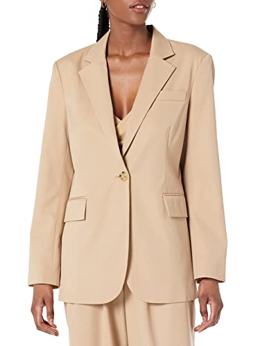 The Drop Ramona Loose Fit Relaxed Blazer, Stone, M von The Drop