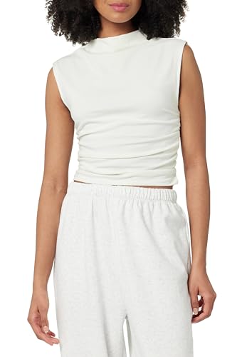 The Drop Raylen Sleeveless Ruched Top Shirt, Kokosmilch, L von The Drop