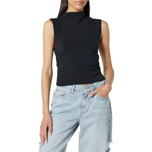 The Drop Raylen Sleeveless Ruched Top Shirt, Schwarz, L von The Drop