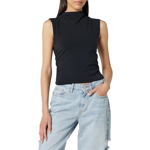 The Drop Raylen Sleeveless Ruched Top Shirt, Schwarz, XXL Große Größen von The Drop