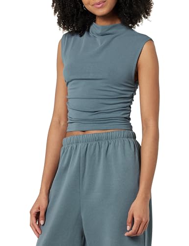 The Drop Raylen Sleeveless Ruched Top Shirt, Stürmisches Wetter, XXL Große Größen von The Drop