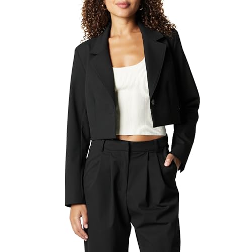 The Drop Reims Cropped Blazer, Schwarz, XXL von The Drop