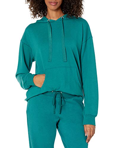 The Drop Damen Remi Kapuzen-Sweatshirt, lockerer Schnitt, lange Ärmel, French Terry, Pacific Teal, S von The Drop