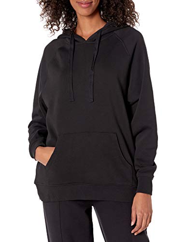 The Drop Damen Renee Hoodie, weiter Schnitt, Fleece, Washed-Look, Schwarz, S von The Drop