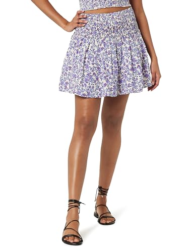 The Drop Rosalia Smocked Waist Mini Skirt Minirock, Violetter Paisleymuster, 3XL Große Größen von The Drop