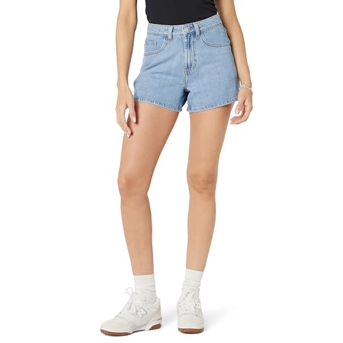 The Drop Rowan Flared Denim Jeans-Shorts, Helles Indigo, 33 von The Drop