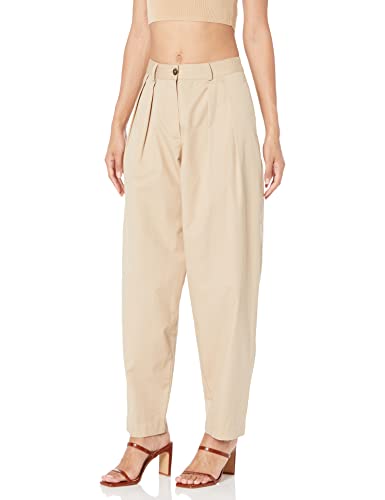 The Drop Sharon Plissierte Hose für Damen mit lockerer Passform, Hummus, Größe 3XL Große Größen von The Drop