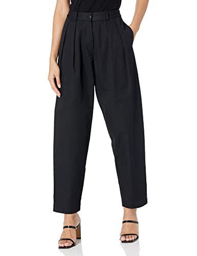 The Drop Sharon Plissierte Hose für Damen mit lockerer Passform, Schwarz, Größe XS von The Drop