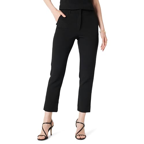 The Drop Sheilaa Slim Flat Front Trouser Hose, Schwarz, XS von The Drop
