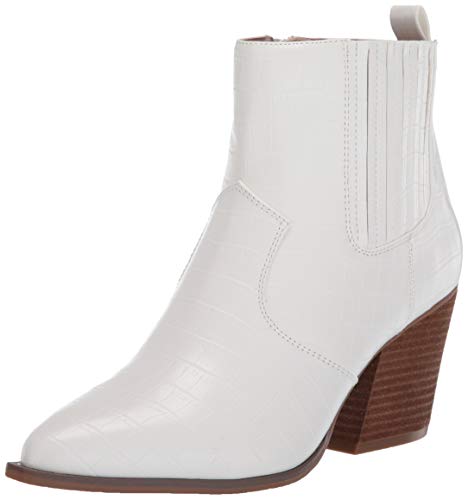 The Drop Women's Sia Pointed Toe Western Ankle Boot, White, 9.5 von The Drop