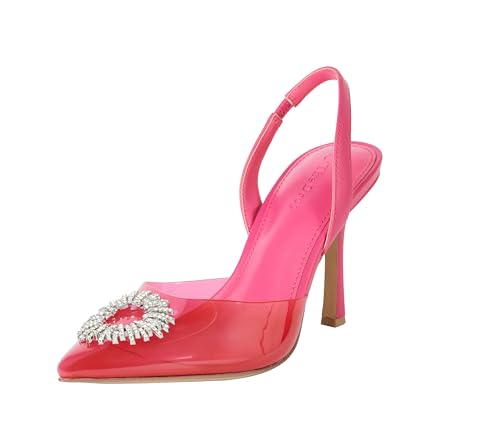 The Drop Slingpumps für Damen, Klara Glatte spitze Zehenpartie, Rosa (Hot Pink Transparent), 40 EU von The Drop