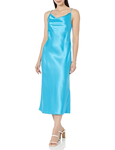 The Drop Slipkleid für Damen, Scarlett Schalkragen, Ozeanblau, XS von The Drop