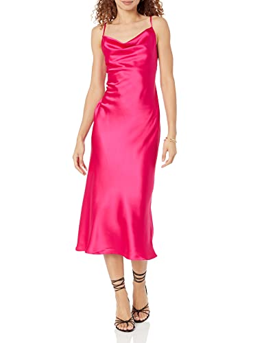 The Drop Slipkleid für Damen, Scarlett Schalkragen, Rosa (Hot Pink), L von The Drop