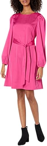The Drop Stretch-Kleid für Damen, seidiger Stoff, mit Gürtel, Hot Pink (Rosa), von @shopdandy, M von The Drop