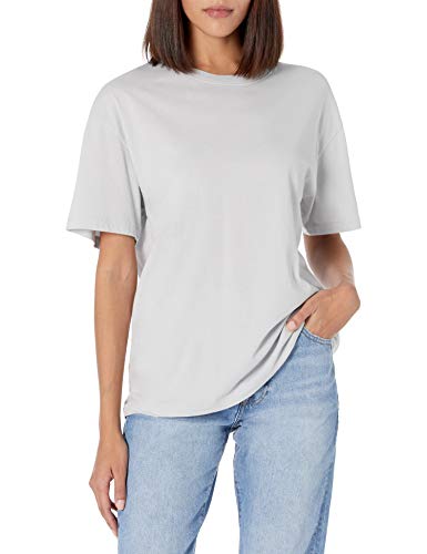 The Drop T-Shirt Lydia für Damen, aus Jersey, kurze Ärmel, lockerer Schnitt, breite Schulterpartie, Microchip Gray (Grau), M von The Drop
