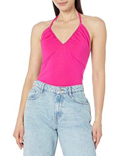 The Drop Tanktop für Damen, Eshika Basic Neckholder, Rosa (Hot Pink), L von The Drop