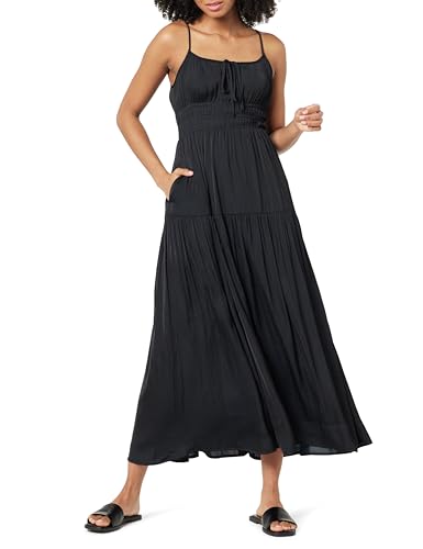 The Drop Tavia Tie-Front Tiered Maxi Dress Maxikleid, Schwarz, M von The Drop