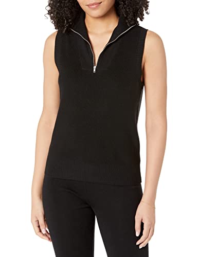 The Drop Tenley Sleeveless Half Zip Sweater Pullover, Schwarz, XXL Große Größen von The Drop