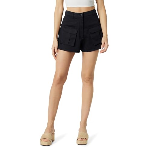 The Drop Utility-Shorts für Damen, Ausgestellt, Schwarz, 3XL Große Größen von The Drop