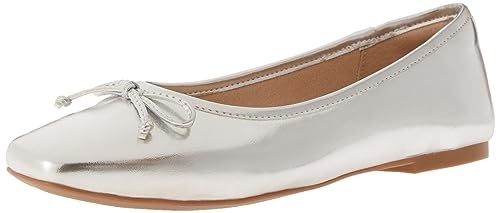 The Drop Damen Ballerinas Pepper mit Schleife, Silber, 40 von The Drop